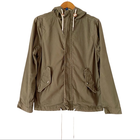 H&M Jackets & Blazers - H&M Divided Sage Army Green Full Zip Canvas Utility Jacket Size Small